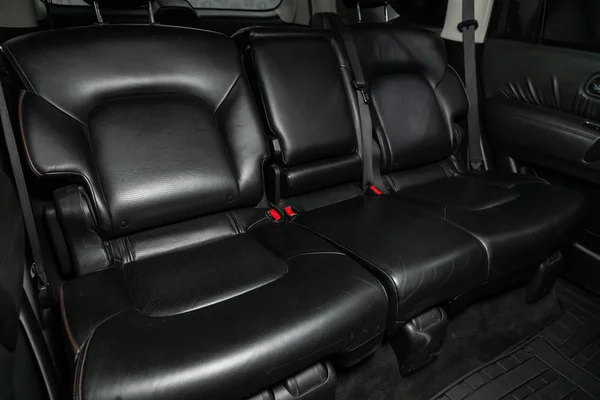 Novosibirsk Rússia Outubro 2019 Nissan Patrol Design Interiores Couro Assentos — Fotografia de Stock