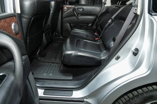 Novosibirsk Rusia Octubre 2019 Nissan Patrol Diseño Interior Cuero Asientos — Foto de Stock