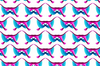 Arka plan mavi ve pembe çizgiler, akış satırları yatay ve dikey kesintileri ile. Poster, kapak, konsept tasarımı, afiş, sunumlar için aksaklık etkisi arka plan