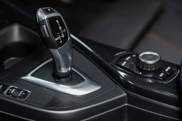 Novosibirsk Russia October 2019 Bmw 118I Close Manual Gearbox Transmission — Stock Photo, Image