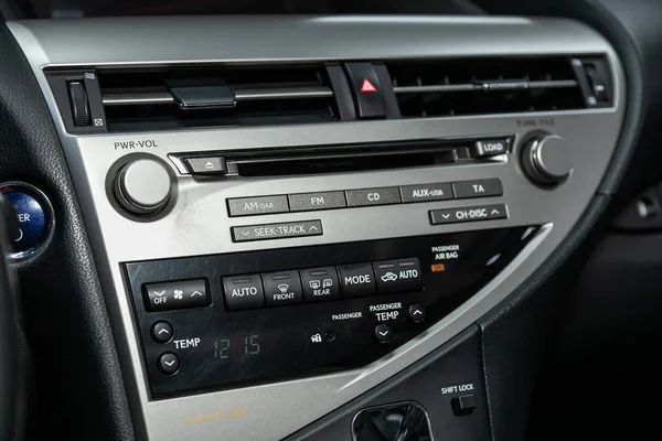 Novosibirsk Rusia Octubre 2019 Lexus Rx450 Panel Control Audio Coche —  Fotos de Stock