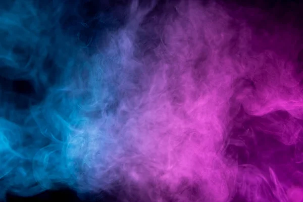 Zmrazený Abstraktní Pohyb Výbuchu Kouř Více Růžové Modré Barvy Černém — Stock fotografie