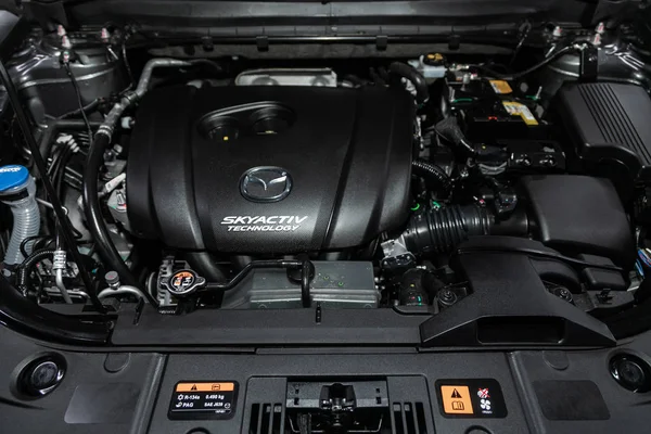 Novosibirsk Russland Oktober 2019 Mazda Detail Des Automotors Aus Nächster — Stockfoto