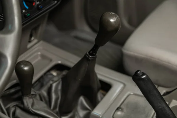 Novosibirsk Russia October 2019 Nissan Patrol Close Manual Gearbox Transmission — Stock Photo, Image