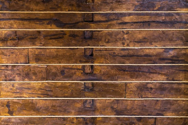 Close Brown Wooden Wall Wall Painted Very Long Time Paint — Stock Photo, Image