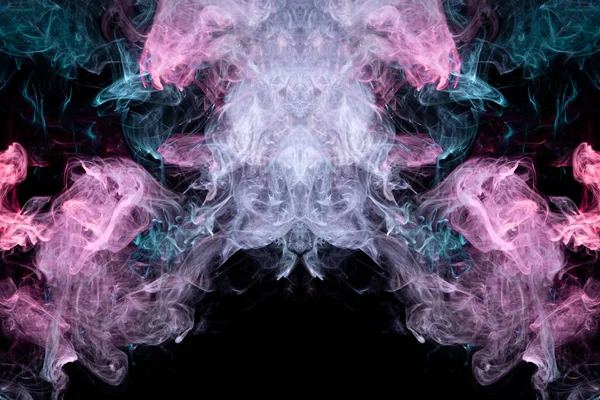 Thick Colorful Smoke Blue Pink Red Form Skull Monster Dragon — Stock Photo, Image