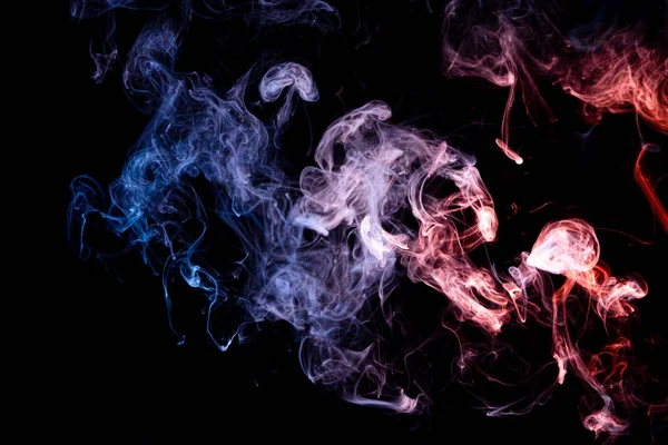 Background Smoke Vape Blue Red Bomb Smoke Black Isolated Background — Stock Photo, Image