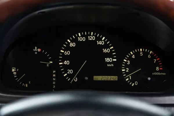 Novosibirsk Russia October 2019 Toyota Harrier Close Dashboard Speedometer Tachometer — Stock Photo, Image