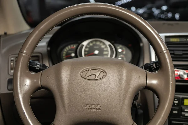 Novosibirsk Rusia Octubre 2019 Hyundai Tucson Beige Luxury Car Interior — Foto de Stock