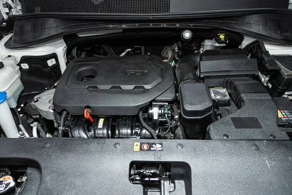 Новосибірськ Росія Жовтня 2019 Kia Sorento Closeup Clean Motor Block — стокове фото