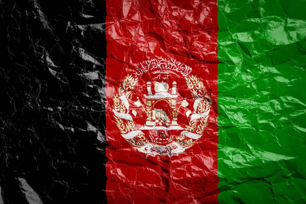 Drapeau National Aganistan Sur Papier Froissé Drapeau Imprimé Sur Une — Photo