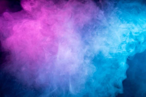 Mist Gekleurd Met Fel Roze Blauwe Gel Donkere Achtergrond Abstracte — Stockfoto