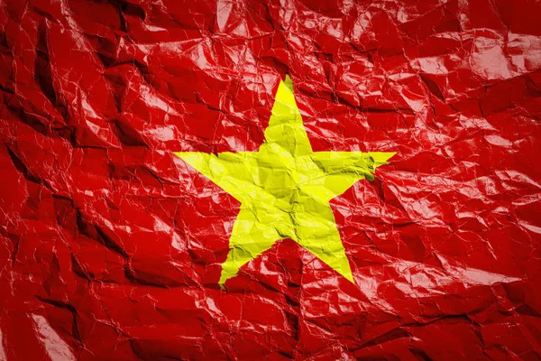 National Flag Vietnam Crumpled Paper Flag Printed Sheet Flag Image — 스톡 사진