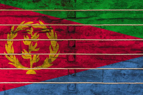 Государственный Флаг Эритреи Деревянном Фоне Концепция Национальной Гордости Символ Страны — стоковое фото