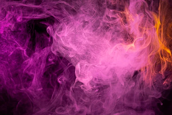 Movimiento Tóxico Humo Color Abstracto Sobre Fondo Negro Diseño Fuego — Foto de Stock