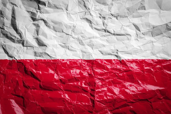Polská Národní Vlajka Zmačkaném Papíru Příznak Vytištěný Listu Obrázek Vlajky — Stock fotografie