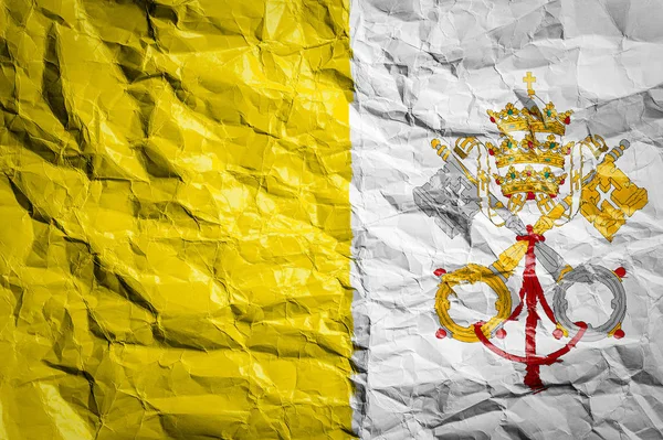 Bandiera Nazionale Del Vaticano Carta Spiegazzata Bandiera Stampata Foglio Immagine — Foto Stock