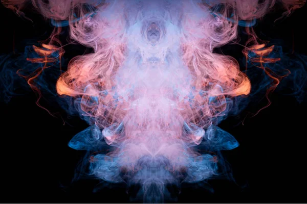 Wolke Aus Blauem Und Rotem Rauch Form Eines Totenkopfes Monsters — Stockfoto