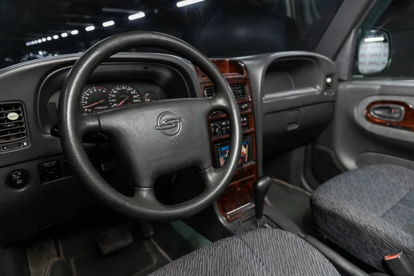 Novosibirsk Rusia Noviembre 2019 Ssangyong Korando Black Luxury Car Interior —  Fotos de Stock