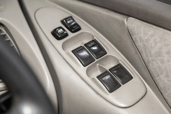 Novosibirsk Russia November 2019 Nissan Tino Close Side Door Buttons — 스톡 사진