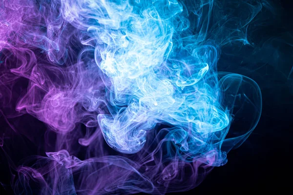 Abstract Art Pink Blue Colored Smoke Black Isolated Background Stop — Stock Photo, Image