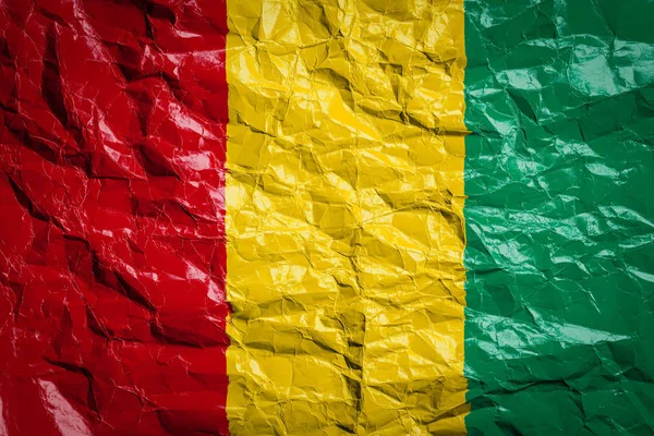 Bandiera Nazionale Della Guinea Carta Spiegazzata Bandiera Stampata Foglio Immagine — Foto Stock