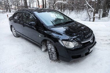 Novosibirsk, Rusya 17 Aralık 2019: Honda Civic