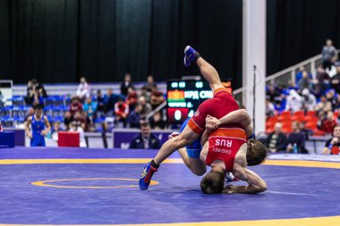 Novosibirsk, Rusya 19 Ocak 2020: Rus Greko-Roma W