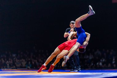 Novosibirsk, Rusya 19 Ocak 2020: Rus Greko-Roma W
