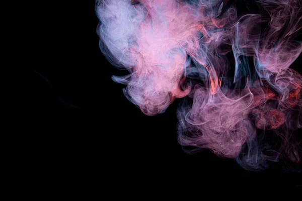 Colorful Pink Blue Smoke Black Isolated Background Background Smoke Vape — Stock Photo, Image