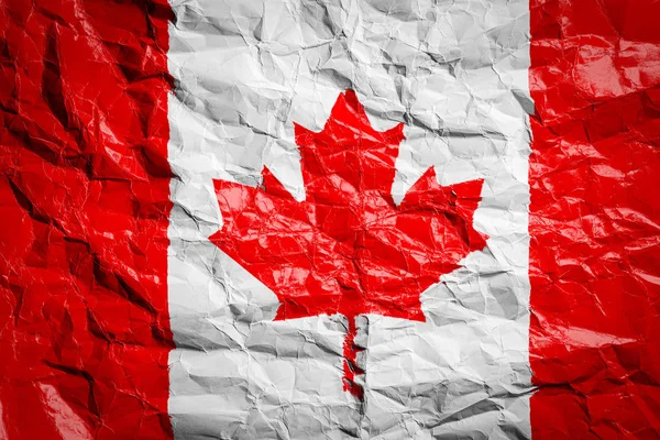 Bandera Nacional Canadá Papel Arrugado Bandera Impresa Una Hoja Imagen —  Fotos de Stock