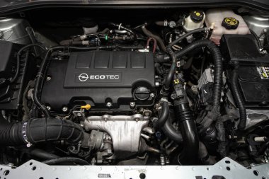 Novosibirsk, Rusya 24 Ocak 2020: Opel Astra 