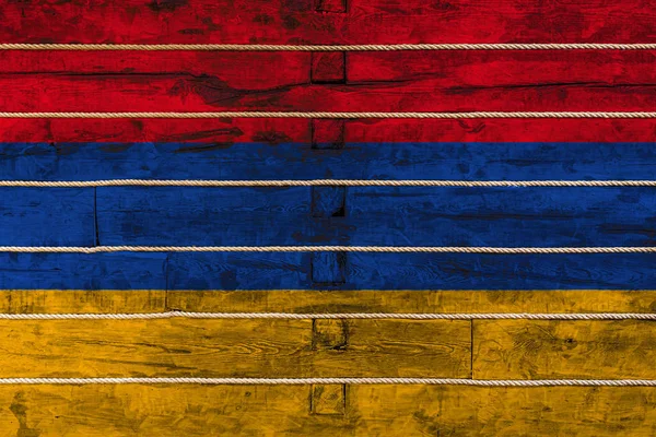 Государственный Флаг Армении Деревянном Фоне Концепция Национальной Гордости Символ Страны — стоковое фото