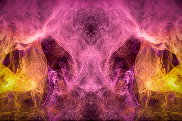 Φλάφι Παφς Ροζ Και Πορτοκαλί Καπνός Και Ομίχλη Μορφή Ενός — Φωτογραφία Αρχείου