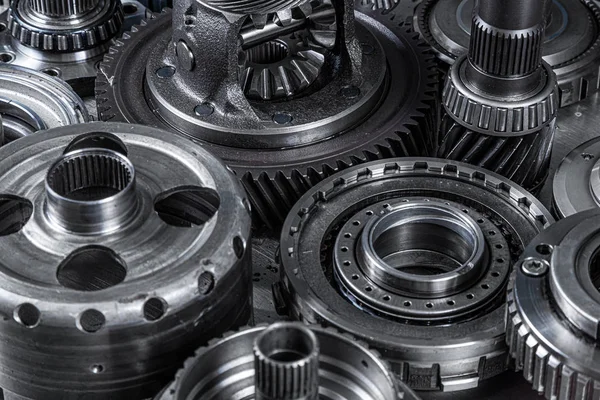 Industrial metal gears for Background — Stockfoto