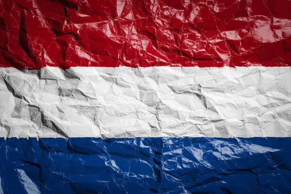 Flaga Narodowa Holandii Pogniecionym Papierze Flaga Wydrukowana Arkuszu Wizerunek Flagi — Zdjęcie stockowe