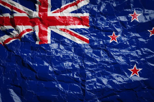 National Flag New Zealand Crumpled Paper Flag Printed Sheet Flag — ストック写真