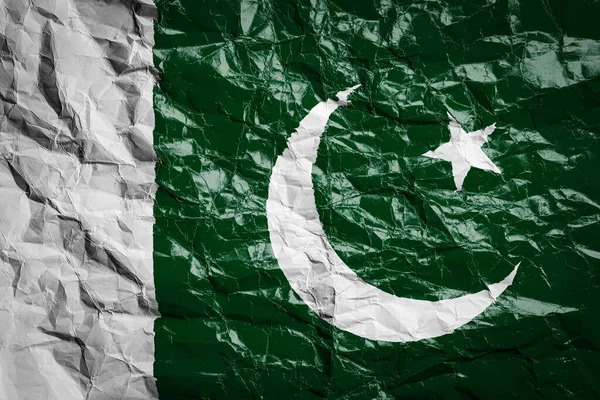 National Flag Pakistan Crumpled Paper Flag Printed Sheet Flag Image — 스톡 사진