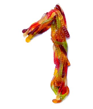 Çocuk tatlı yılanlarından yapılan yemek kalıpları.