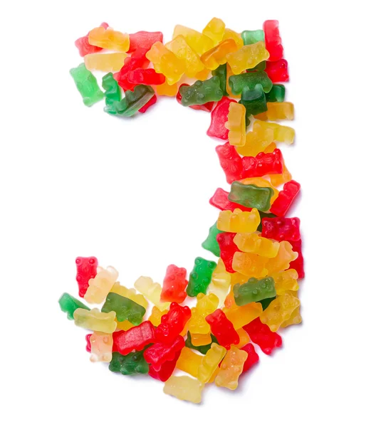 English alphabet  from multi-colored chewing marmalade — Stock Photo, Image