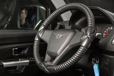 Novosibirsk, Rusya ~ 14 Ocak 2020: Uaz Patriot 