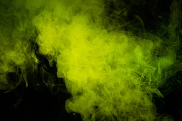 Movimento Tossico Colore Verde Fumo Astratto Sfondo Nero Fuoco Desig — Foto Stock