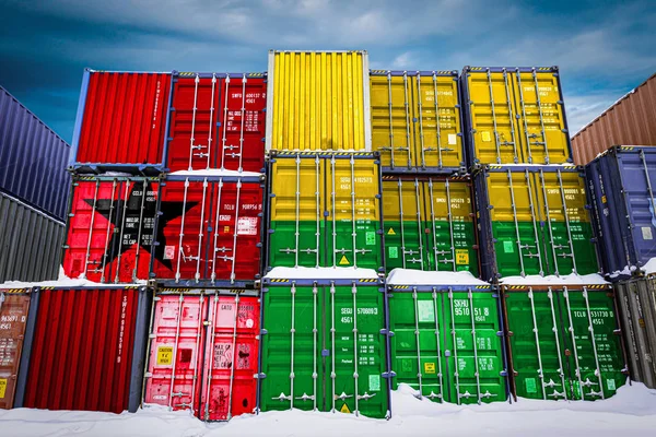 Koncepce skladování zboží dovozci, vývozci — Stock fotografie