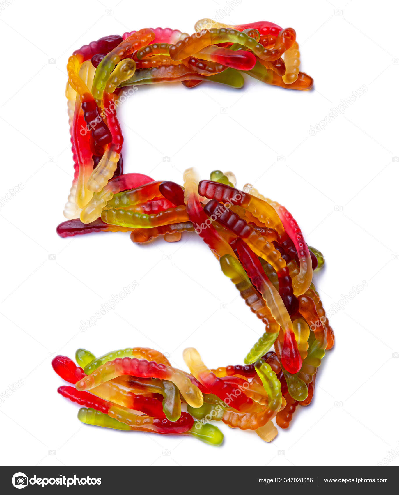 Arabic Numeral Multi Colored Chewing Marmalade White Isolated Background Food Stock Photo by