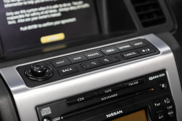 Novosibirsk Russia January 2020 Nissan Murano Car Dashboard Audio Receiver — Stock Photo, Image