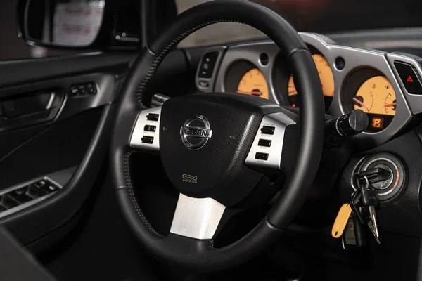 Novosibirsk Russia January 2020 Nissan Murano Dashboard Player Steering Wheel — Stock fotografie