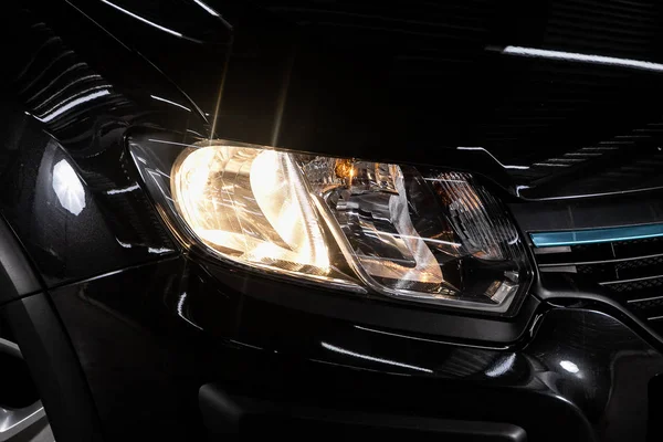 Novosibirsk Russia January 2020 Renault Sandero Detail Light Close New — Stockfoto