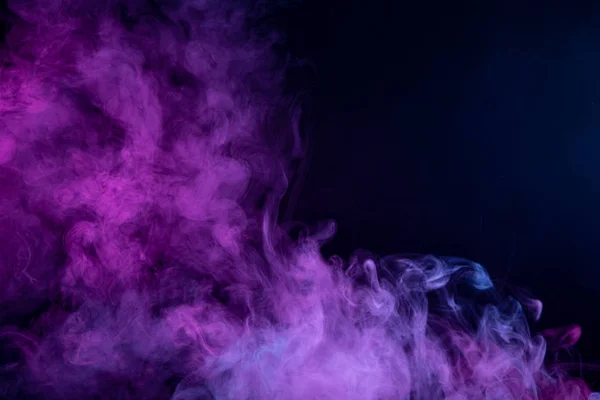 Abstract Art Pink Blue Colored Smoke Black Isolated Background Stop — Stock Photo, Image