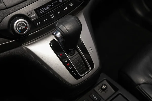Vista Perto Alavanca Caixa Velocidades Automática Carro Interior Transmissão Automática — Fotografia de Stock