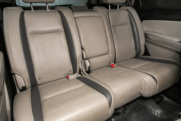 Novosibirsk Russia January 2020 Mazda Rear Seat Passengers White Leather — Stock Photo, Image